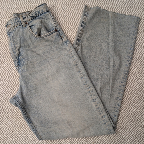 Zara Wide Leg Jeans - Light Blue - Picture 6 of 9